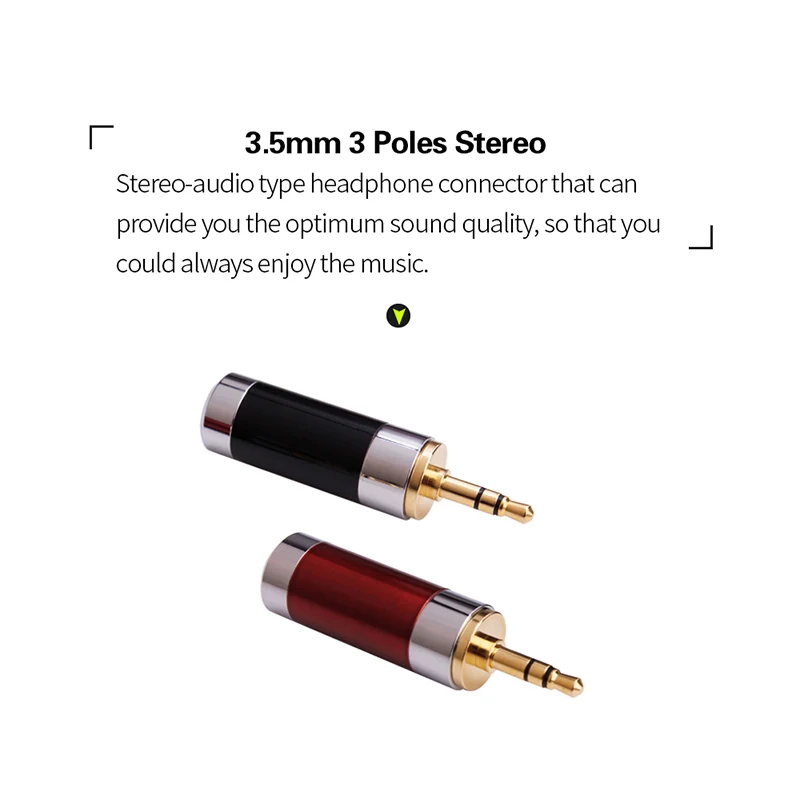 3.5 mm Jack Audio Adapter Stereo 3 Poles Earphone Plug Connectors Hifi Upgrade Headphones Wire 3.5mm Jack DIY Gold Plated