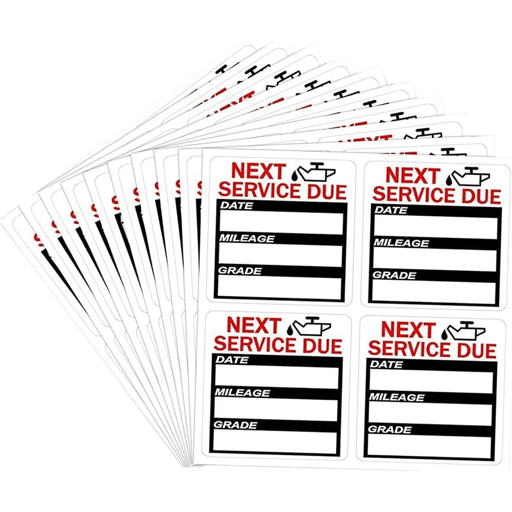 

150/300PCS Oil Change Due Reminder Stickers Adhesive Labels Car Sticker "NEXT SERVICE DUE" Oil Change Reminder Service Sticker
