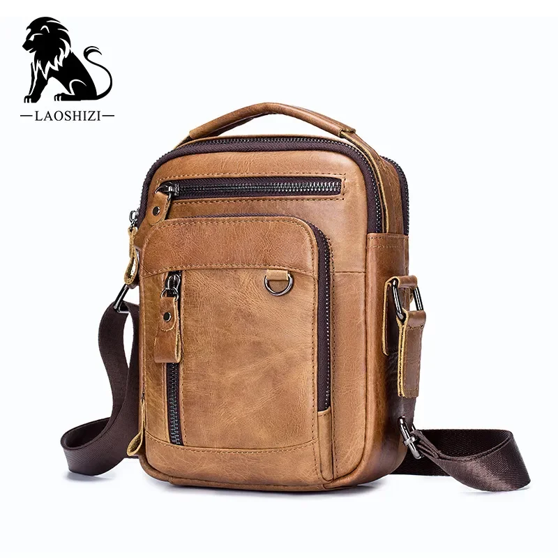 Imagem -06 - Bolsa de Ombro de Couro Genuíno para Homens Bolsa Crossbody 100 Bolsa de Mensageiro de Couro Masculino Novo Bolsa de Designer 2023