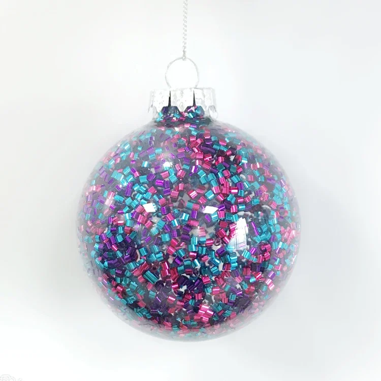 Christmas glass ball ornaments pendant gifts foreign trade store layout creative gifts 8cm filled with colorful balls