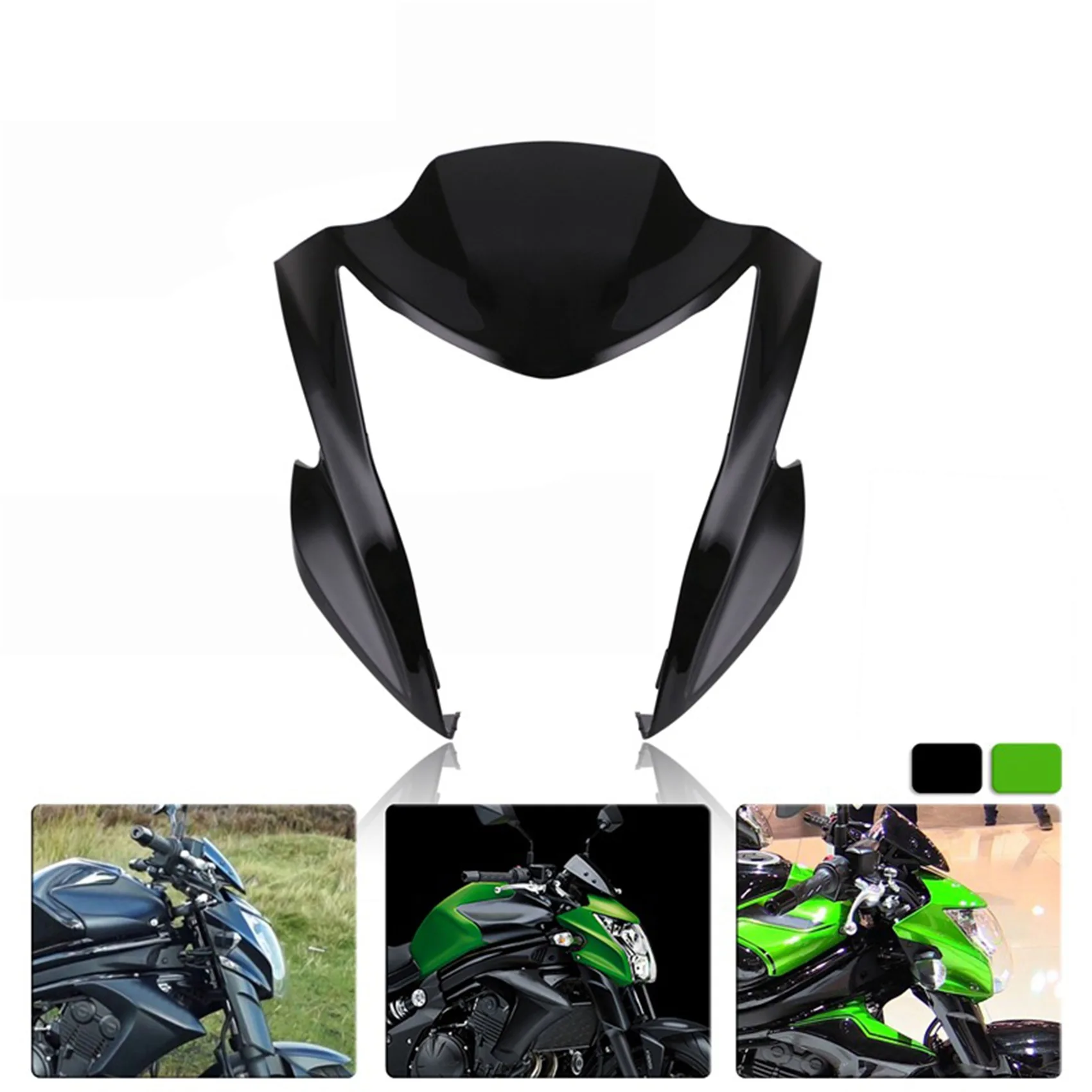 

ABQA-Motorcycle Black Front Headlight Front Upper Fairing Stay Bracket for Kawasaki ER6N 2012-2016