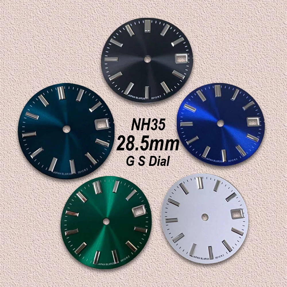 

Циферблат Sunray с логотипом GS, 28,5 мм, подходит для японских автоматических механизмов NH35/364R/7S, высококачественные аксессуары для модификации часов.