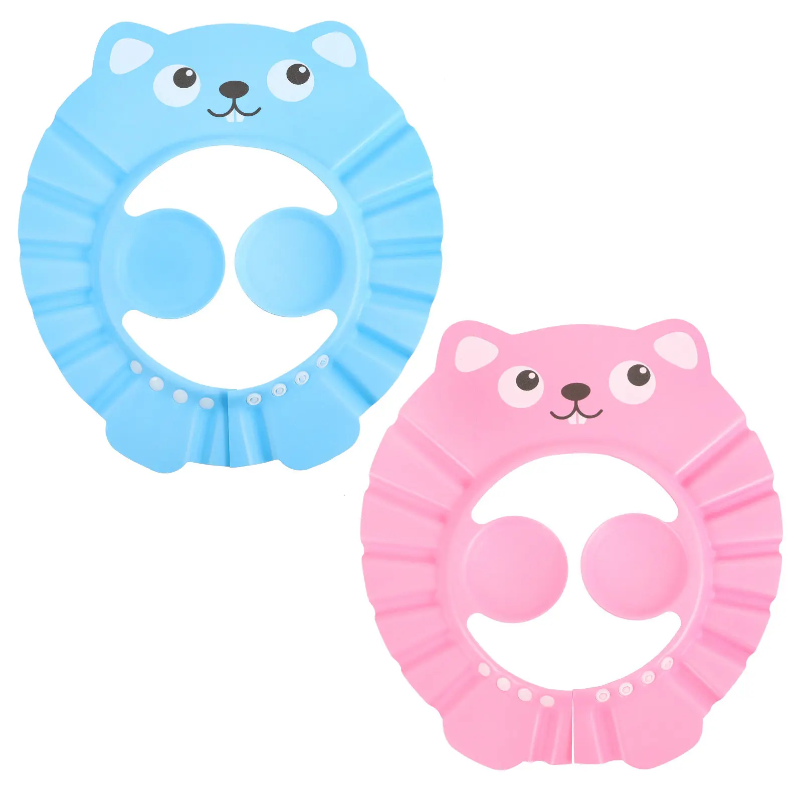 2Pcs Children Shampoo Hats Baby Bath Caps Multifunctional Adjustable Buckle Cap for Bathing Haircut Eye Ear Protection Under