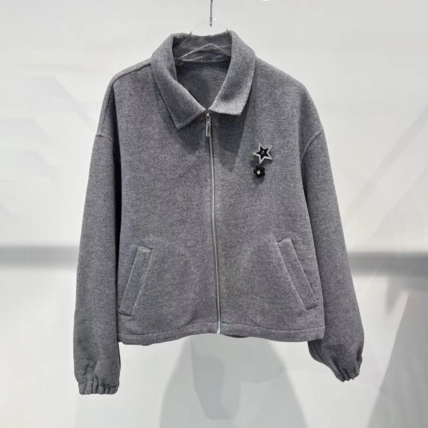 

Женская куртка South Oil High-End Star Bule Jaet, осенняя новинка, в стиле колледж, милая и стильная, повседневная, свободного кроя