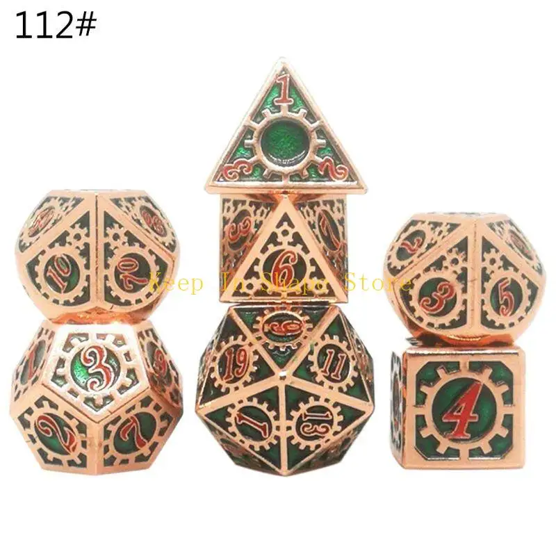 U1JC 7 قطع Polyhedral الزنك سبائك لعب الأدوار لعبة الزهر الزهر