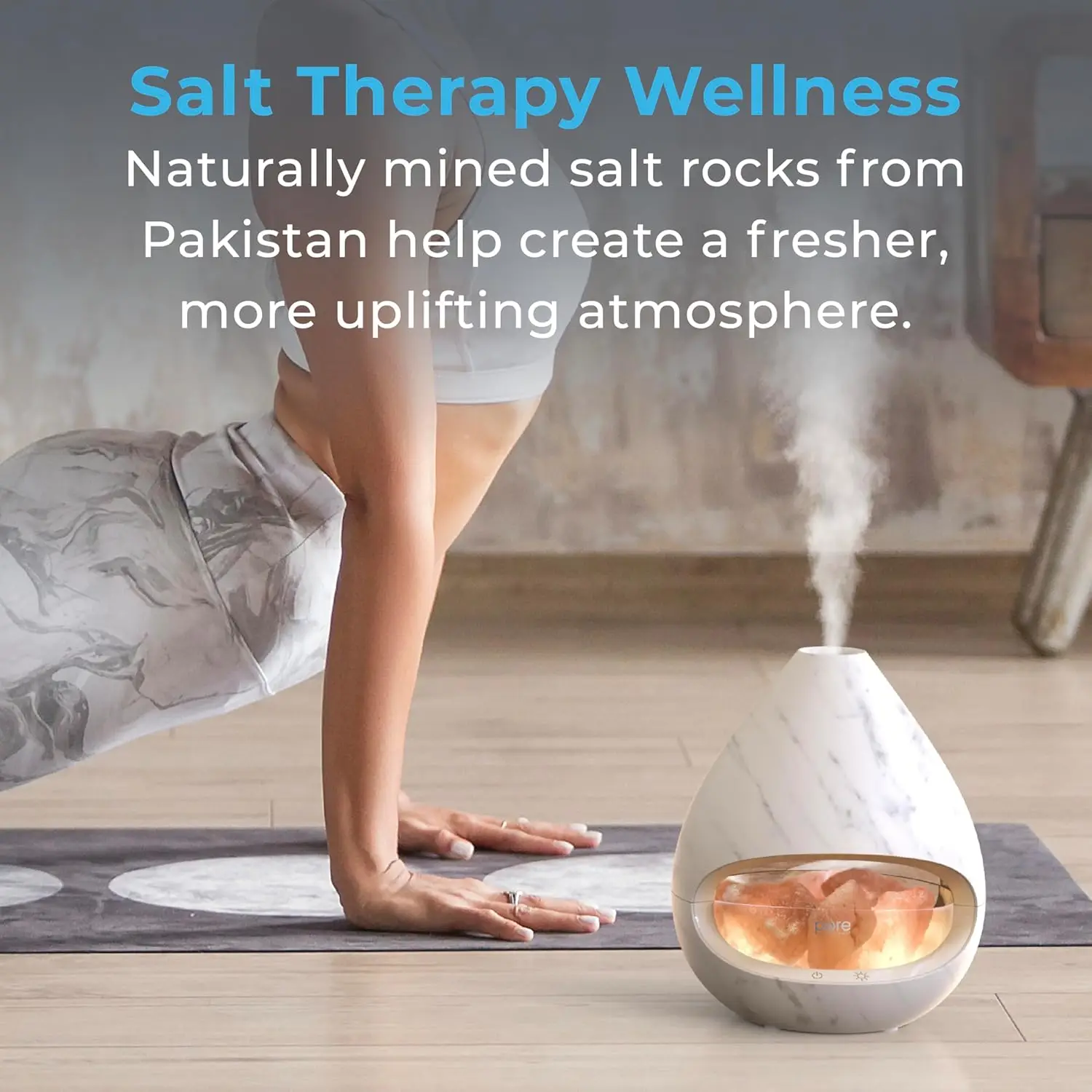 2-in-1 Himalayan Salt Lamp & Essential Oil Diffuser, 160 mL Tank, Adjustable Light, 16-Hour Mist for Relaxation