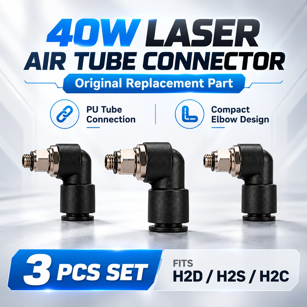 Original Bambu Lab 40W Laser Module Air Tube Connector 3PCS for H2D H2S H2C
