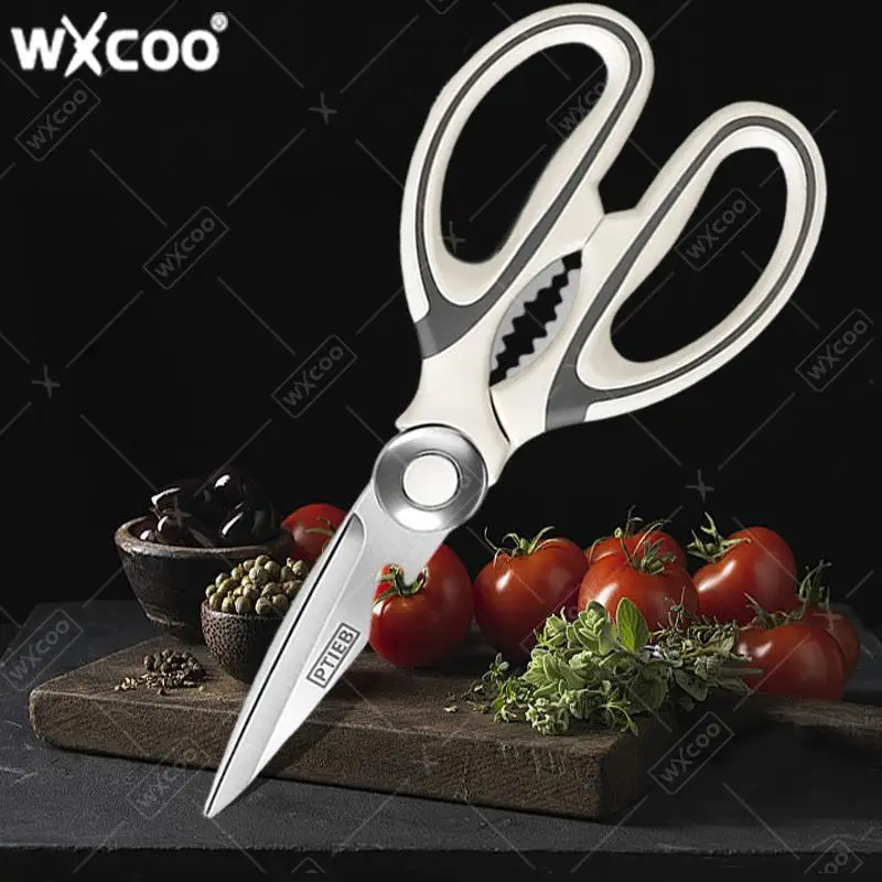 WXCOO MultiPurpose Chicken Bone Scissor Labour Saving Kitchen Scissors with Comfortable Grip Design BBQ Meat Food Scissor