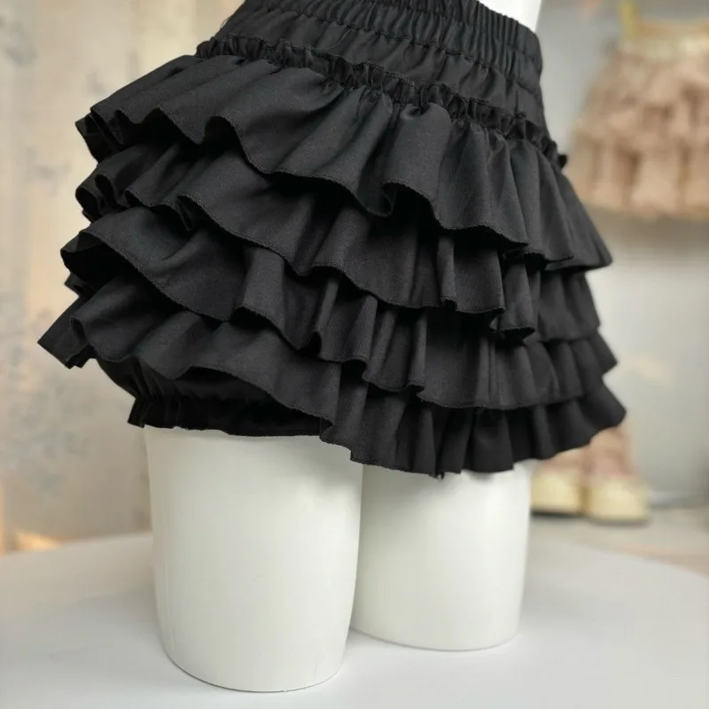 Simple High Waist Pleated Stretch A-line Skirts Harajuku Solid All Match Casual Girl Punk Jupe Y2k Aesthetic Tiered Skirts