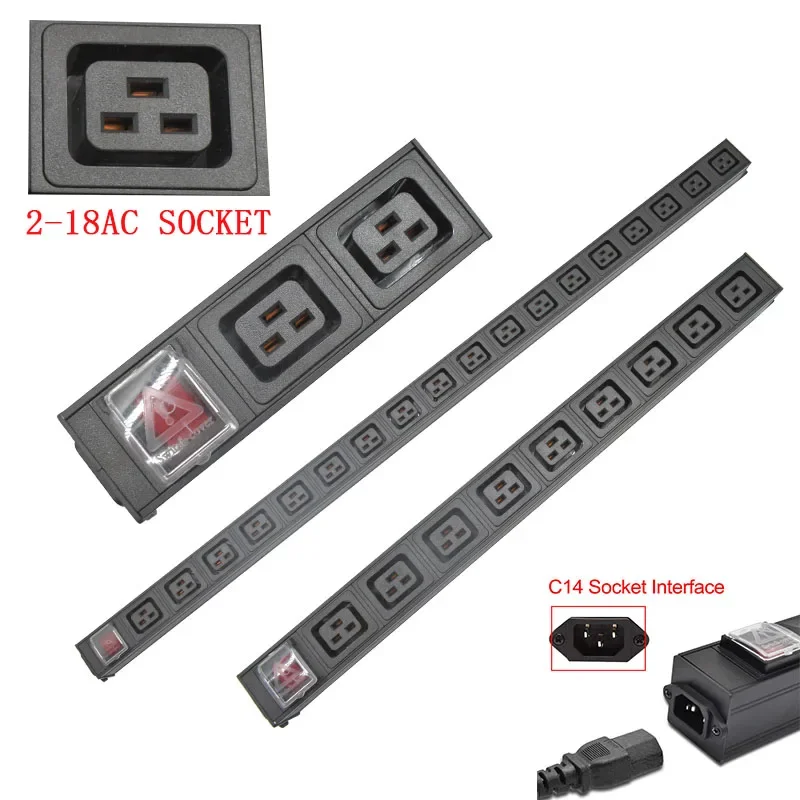 

Удлинитель PDU Распределительный сетевой шкаф Стойка 2-16 гнездо C19 Разъем C20 Вилка 2-метровая удлинительная линия