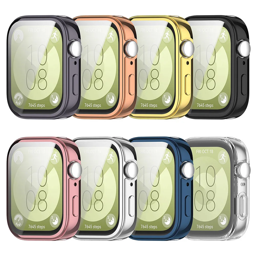 حافظة واقية من مادة TPU لساعة Huawei Watch Fit 3 Fit3 ملحقات غطاء ممتص الصدمات للشاشة الكاملة