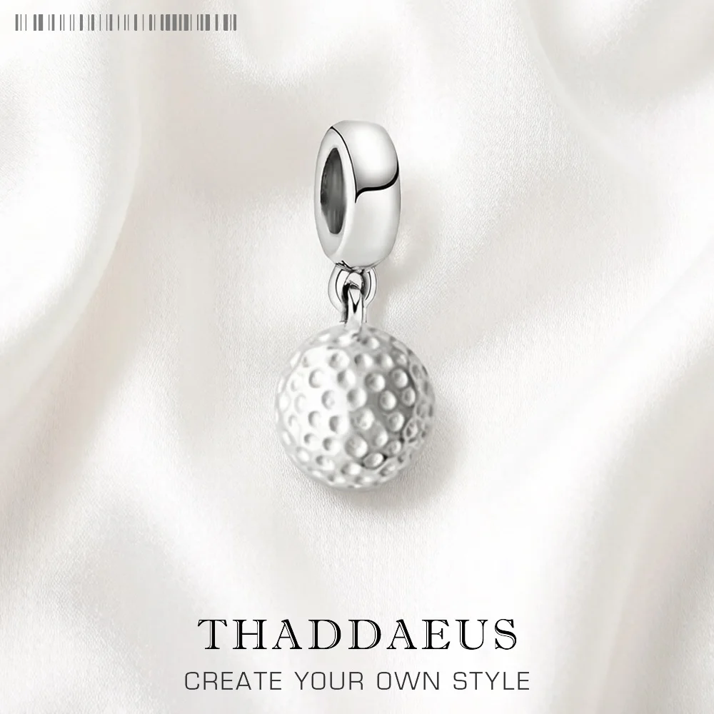 Golfball-Charm-Anhänger für Damen und Herren, Sport, 925er Sterlingsilber, edler Schmuck, brandneues Sommergeschenk