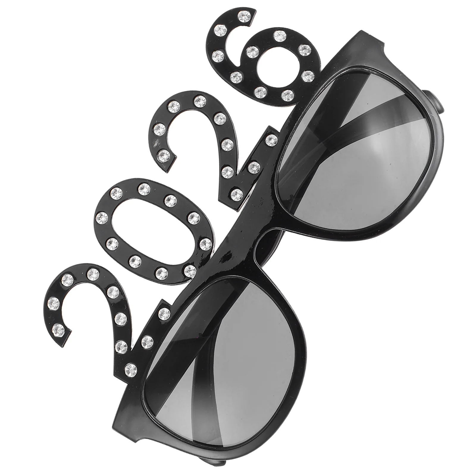 

2026 New Year Party Eyewear Sparkling Rhinestones Sturdy Pc Material Lightweight Portable Photo Props Decorative Eyeglasses