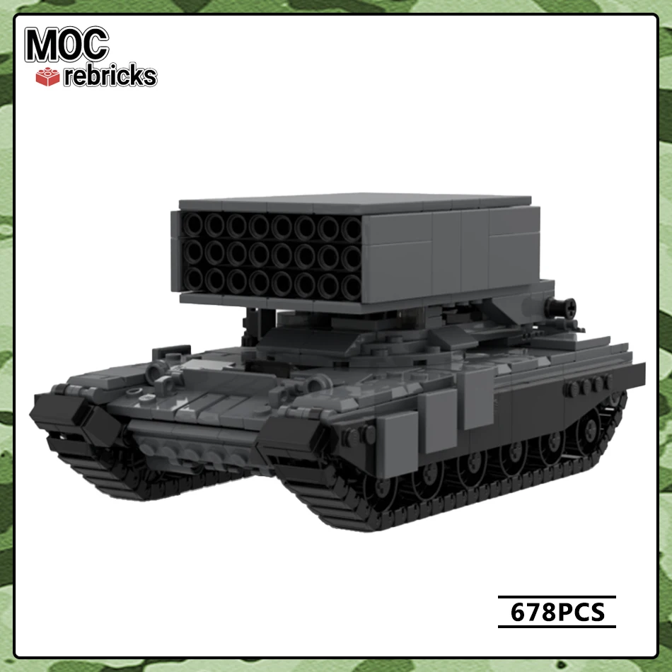 Military Vehicle Series TOS-1A MLRS Tank MOC Building Block DIY Model Puzzle Originality Education Brick Toys for Xmas Gifts