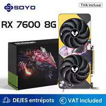 SOYO AMD Radeon RX7600 8GB Gaming Graphics Card GDDR6 Memory 128Bit PCIEx16 3.0 for Desktop Computer Video Cards RX 7600