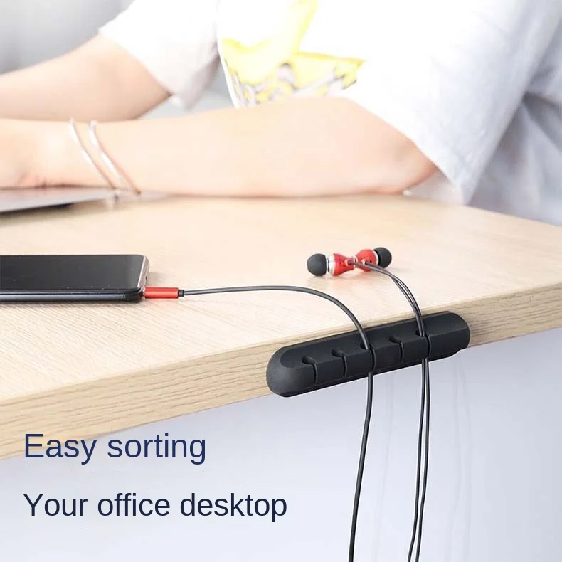 Selbstklebender Kabelhalter für Netzkabel, Feststehender Kabelorganizer für Stecker, Maus, Kopfhörer, Handy-Datenkabel, Kartenhalter, Silikon, Desktop – Detail 6