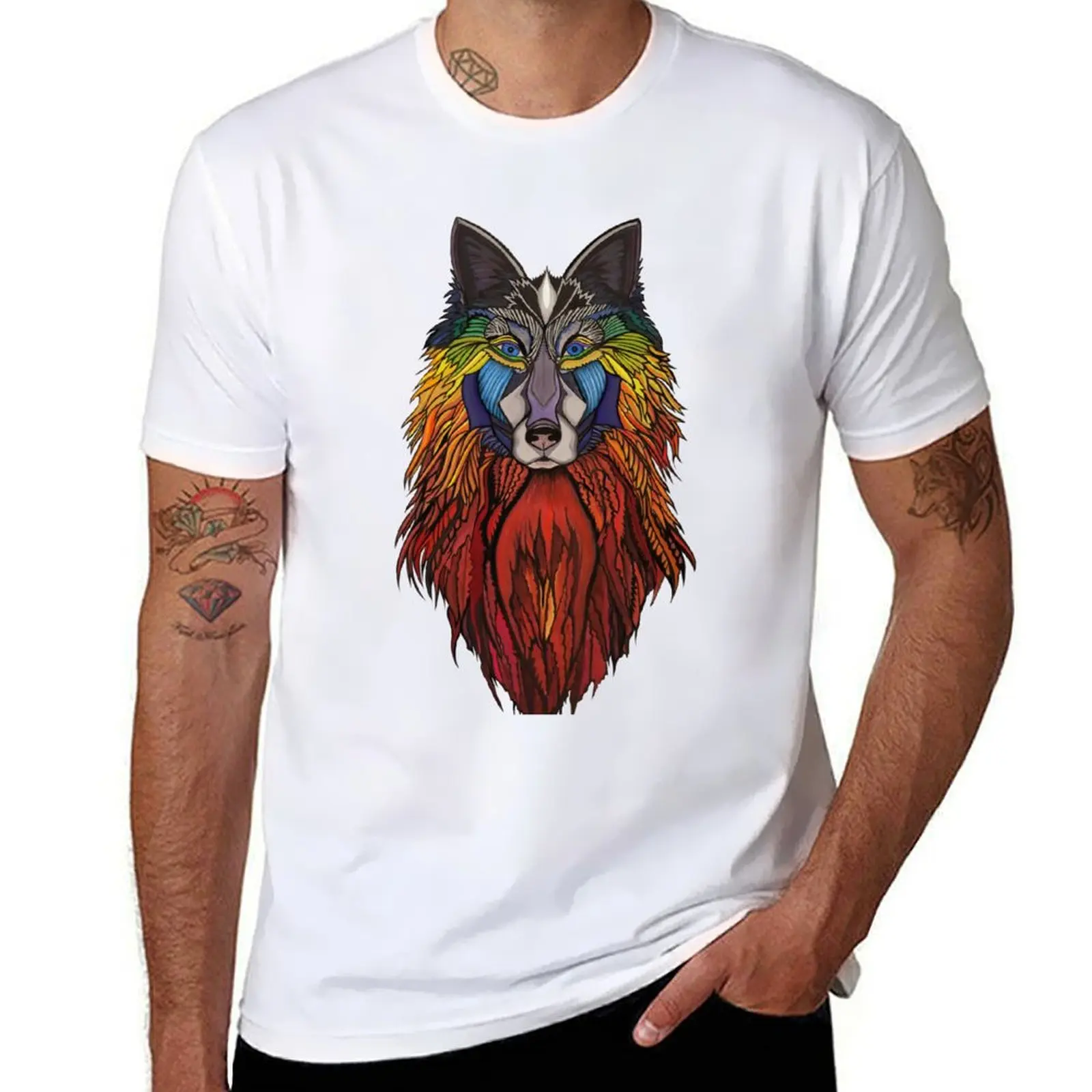 

Wolfmother in Fire T-Shirt mens graphic t shirts t shirts for man graphic tees man t shirt cotton T-Shirt