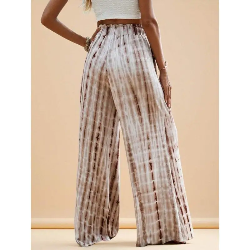 Tie-Dye Wide Leg Pants Printed Loose Fit Men's Casual Trousers Comfortable plus Size Fashionable Winter Outerwear