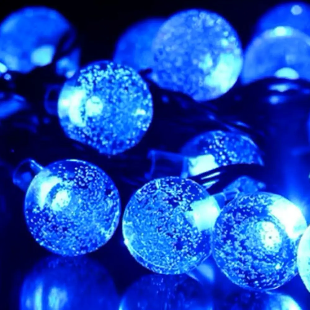 Solar Cherry Blossom Bubble Ball String Lights Outdoor Decorative Fairy Lamp Waterproof For Garden Backyard Patio Lighting
