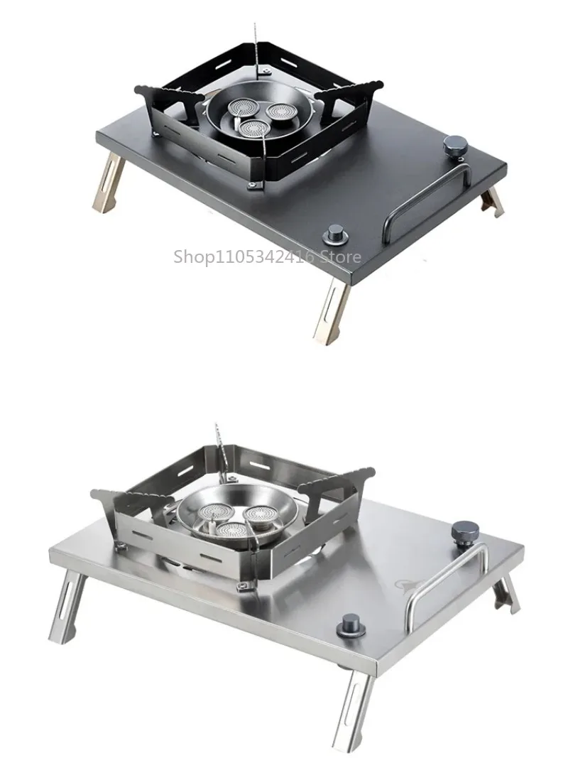 Folding Stainless Steel BBQ Gas Grill, Portable Stove for Home Outdoor Camping Travel & Vacation Use