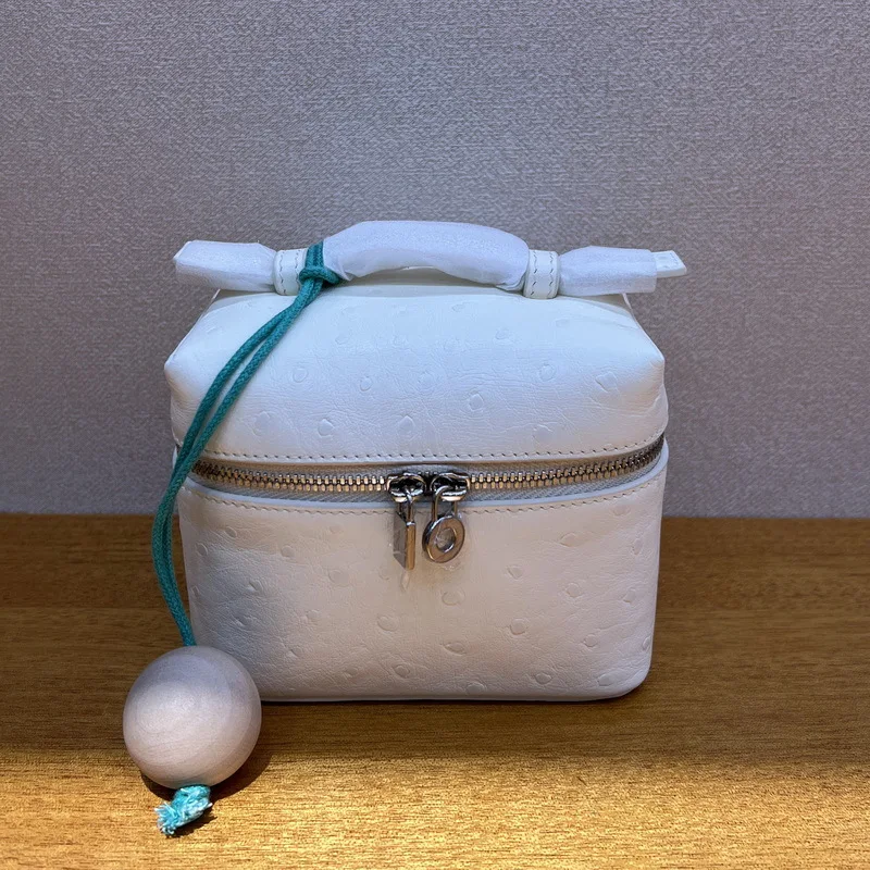 

New First-layer Cowhide Leather Women Bag Wife Bag Ostrich TOGO Leather Lipstick Small Square Portable Bag Convenient Versatile
