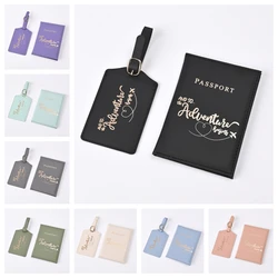 2024 New PU Letter Map Print Passport Holder  Air Ticket Clip Passport Covers Luggage Tag Set Id Bank Credit Card Holder Unisex