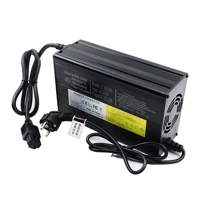 New 54.6V/67.2V/84V 5A 8A 10A 12A 15A 20A Lithium Battery Charger For13S 16S 20S 48V 60V 72V E-motorcycle Fast charging Aluminum