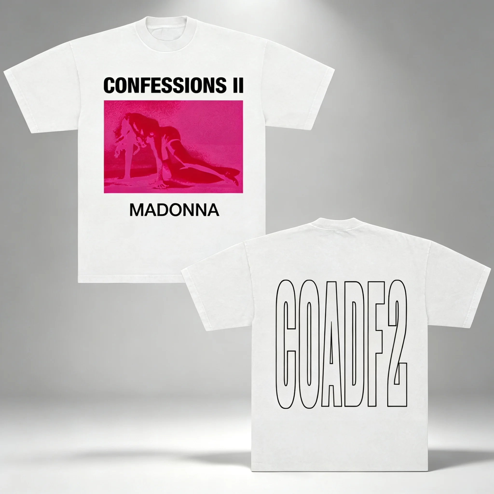 Madonna Album CONFESSIONS II COVER 2026 Merch T-shirt Men Women Summer 100 Cotton Clothing Oversize Short Sleeved Top Streetwear