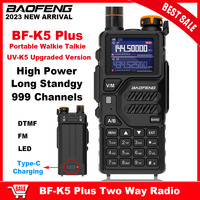 BAOFENG BF-K5 Plus Walkie Talkie BF-K5plus High Power Long Range Portable Two Way Radios UV-K5/K6 Upgraded Version New Arrival