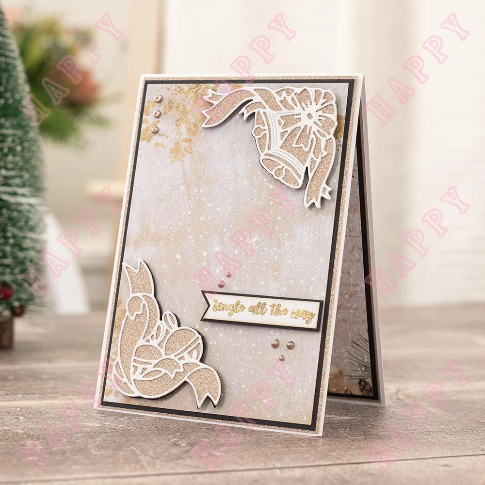 Christmas Ring Out Those Bells Metal Cutting Dies Template DIY Scrapbook Envelope Greeting Card Decorative Embossing Handcraft