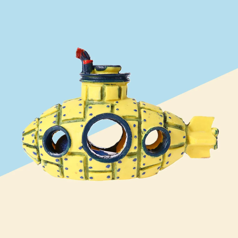 

Submarine Resin Craft for Aquarium Thickened Safe Design with Air Stone Connector Realistic Underwater Scene Decor for Fresh and