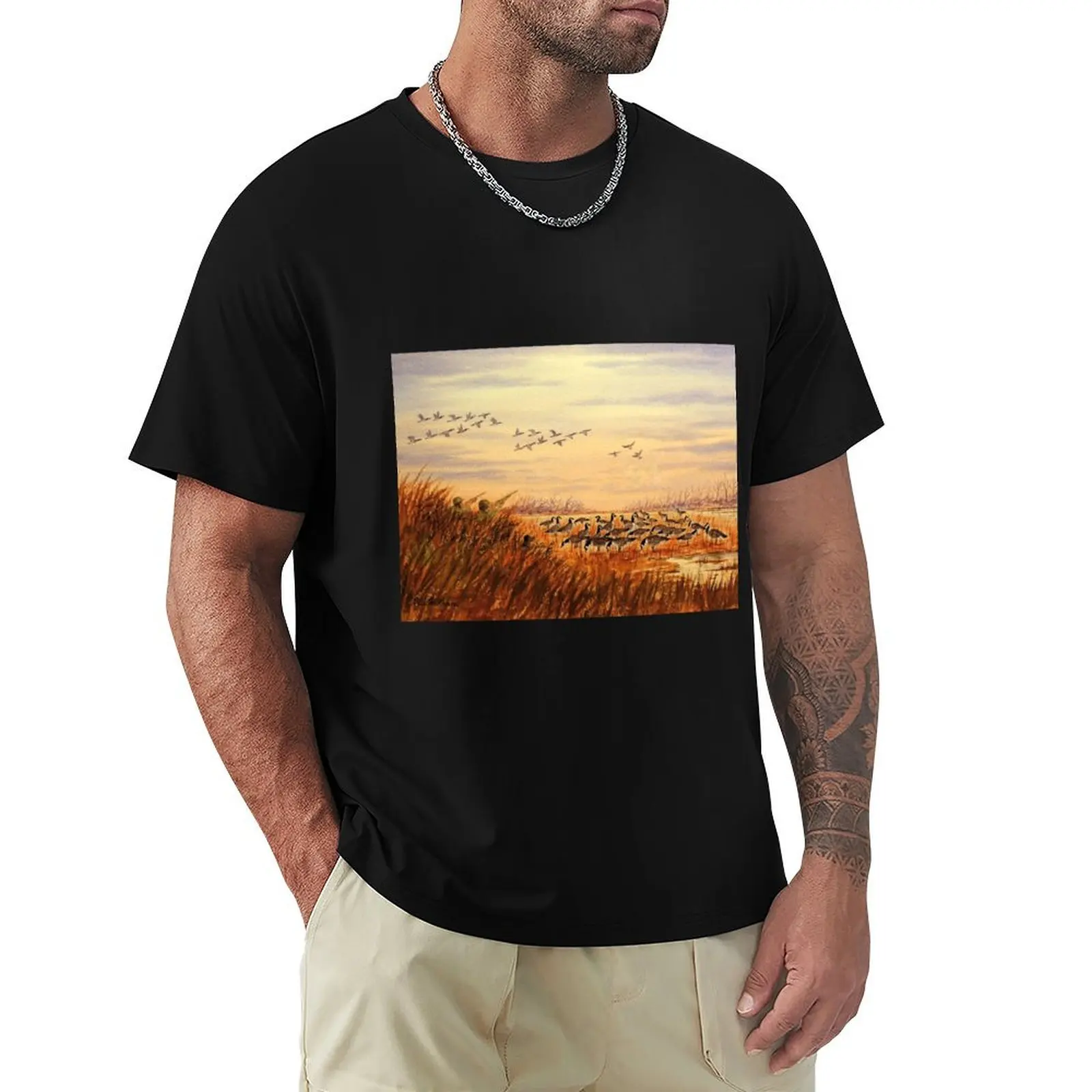 Goose Hunting Companions T-Shirt Work Wear Simple Tee Shirt