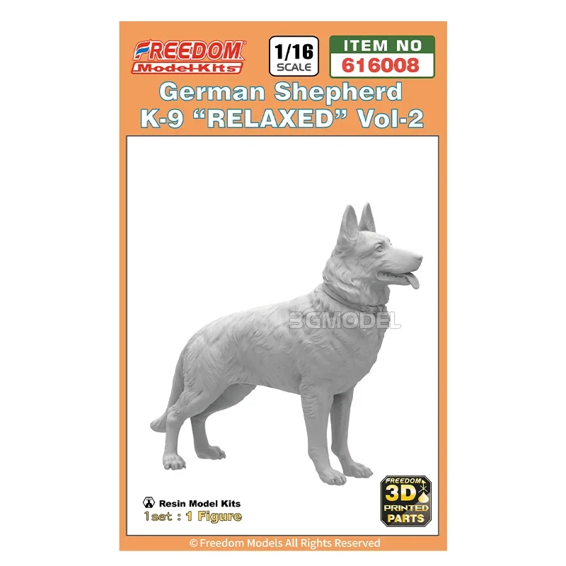 Freedom 3D Resin Print Animal Model Kit F616008 German Wolfdog - Standing Position 1/16 Assemble Model