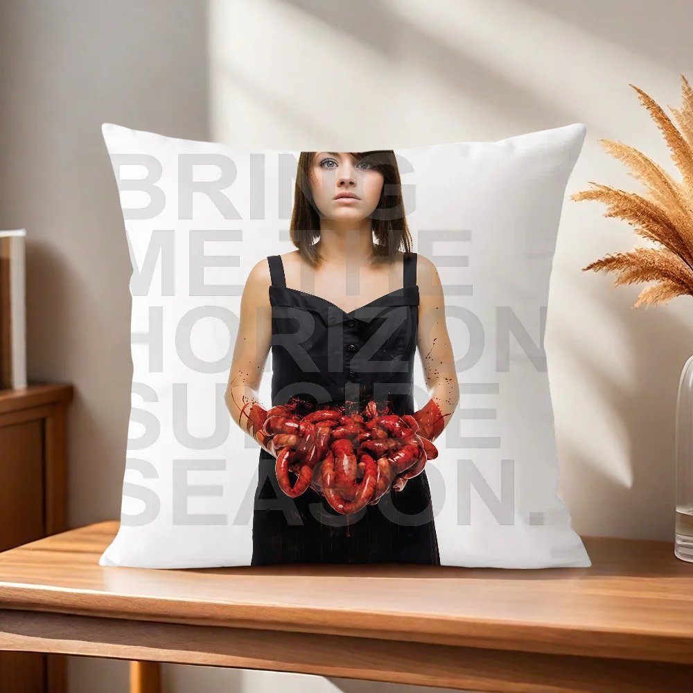 B-Bring Me B-BMTH The Horizon Kissenbezug Kissenhülle für Zuhause, Sofa, Wohnzimmer, Büro, Café, Auto. – Detail 7