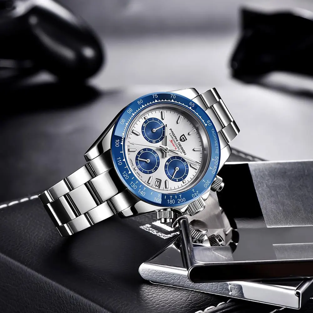 PAGANI DESIGN 40mm Men's Watch Stainless Steel Chronograph Top Brand Quartz Wristwatch Sapphire Glass VK63 Gift Watches for Men view 5