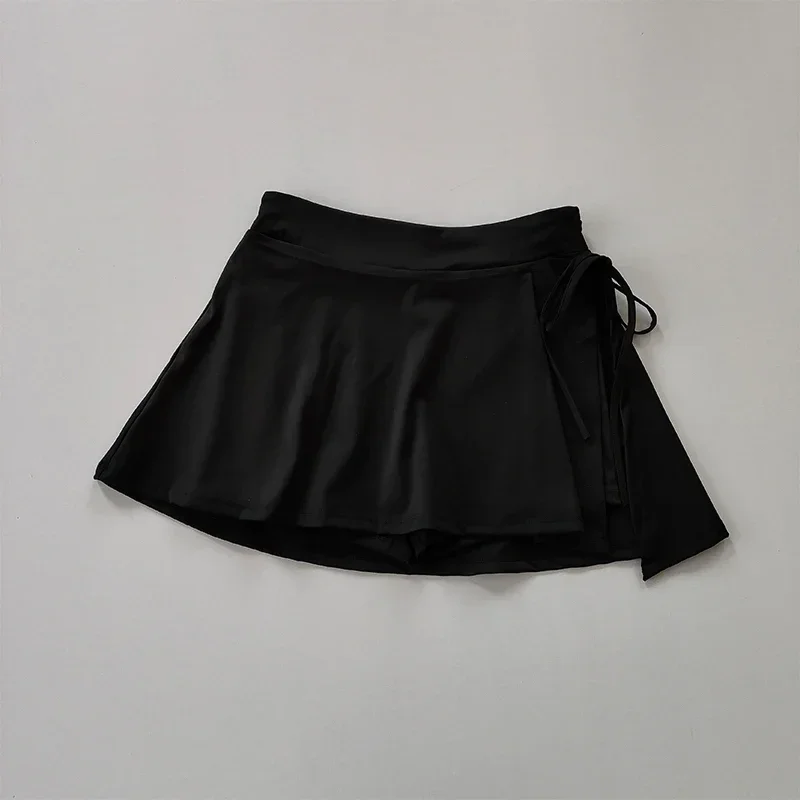 Sports Yoga Skirt Badminton Tennis Skirt Pants Half-body Quick Drying Pocket Skirt Side Split Strap Pants For Outwear