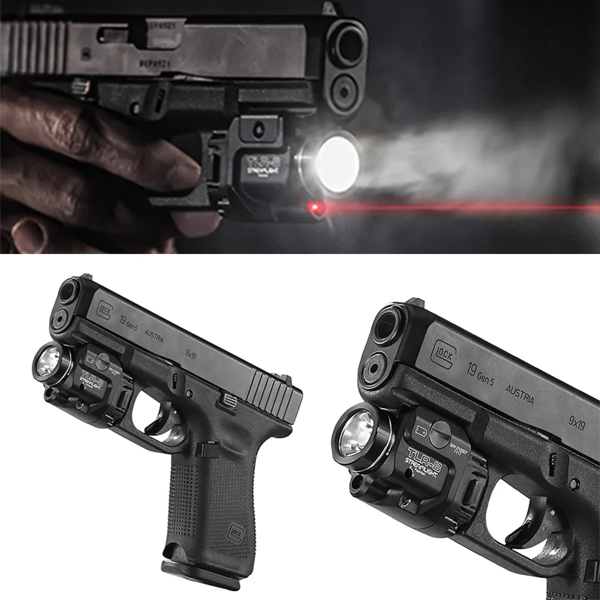 Tactical TLR8 TLR1 TLR3 TLR7 Streamlight Pistol Light LED Strobe Laser Sight for Airsoft Glock Taurus G2c G3C 1911 Flashlight