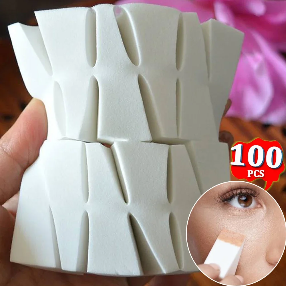 20-100pcs Triangular Powder Sponge Puff Soft Smooth Facial Foundation Latex Makeup Puffs Dry and Wet Detail Concealer Cream Tool