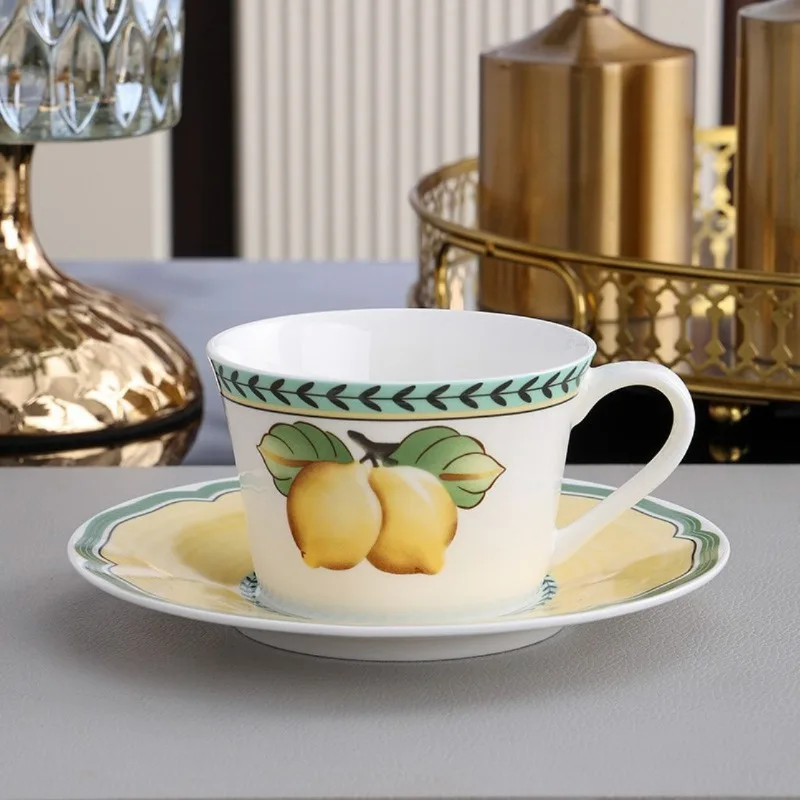 

High End Exquisite Tableware Set Western Steak Plate Coffee Cup Saucer Fruit Series Plating Housewarming Wedding Gift