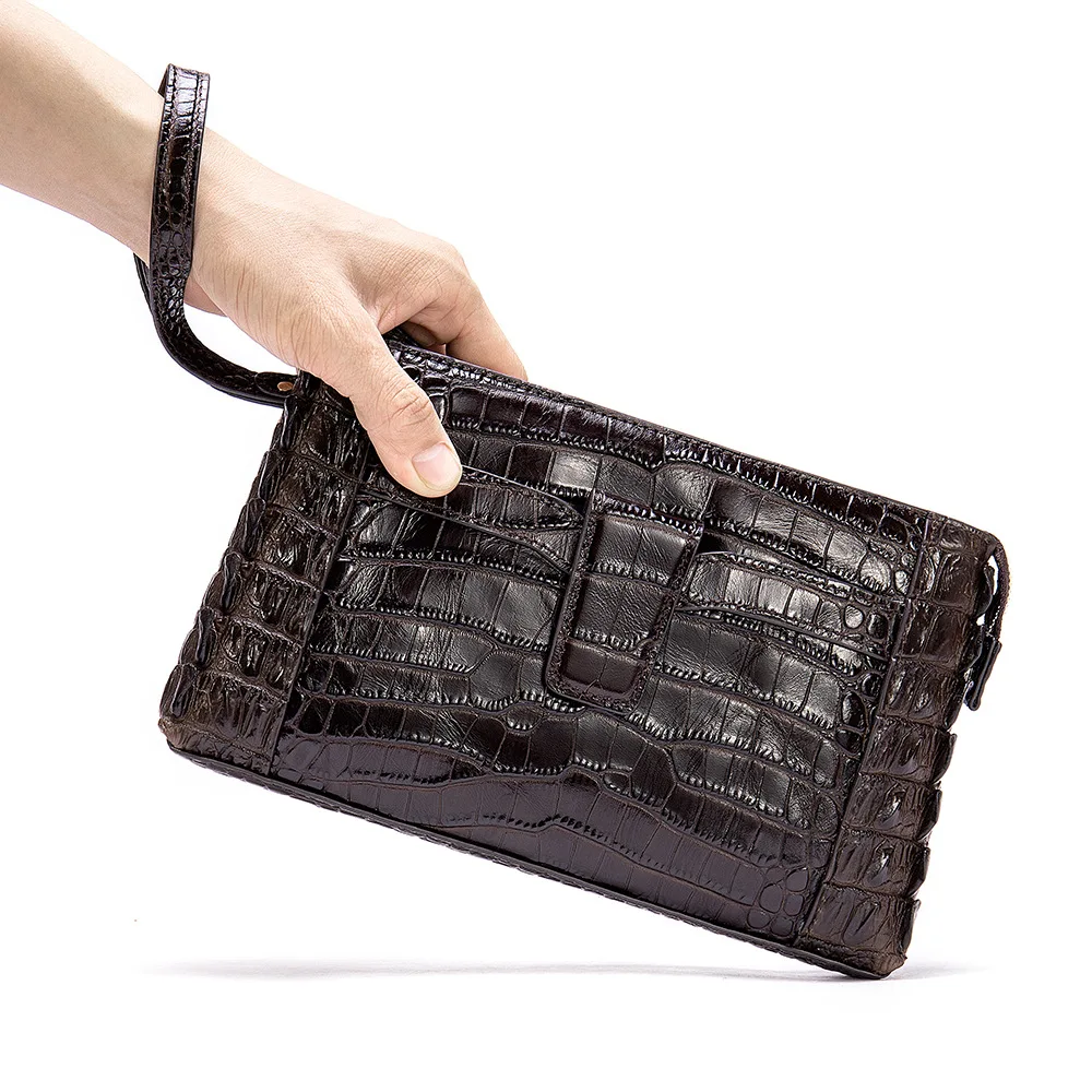 Imagem -03 - Crocodilo Print Clutch para Homens Carteira Comercial Bolsa de Grande Capacidade