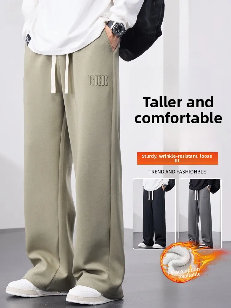 

Мужские утепленные флисовые брюки прямого кроя, свободные, больших размеров, комфортные, теплые, для осени и зимы