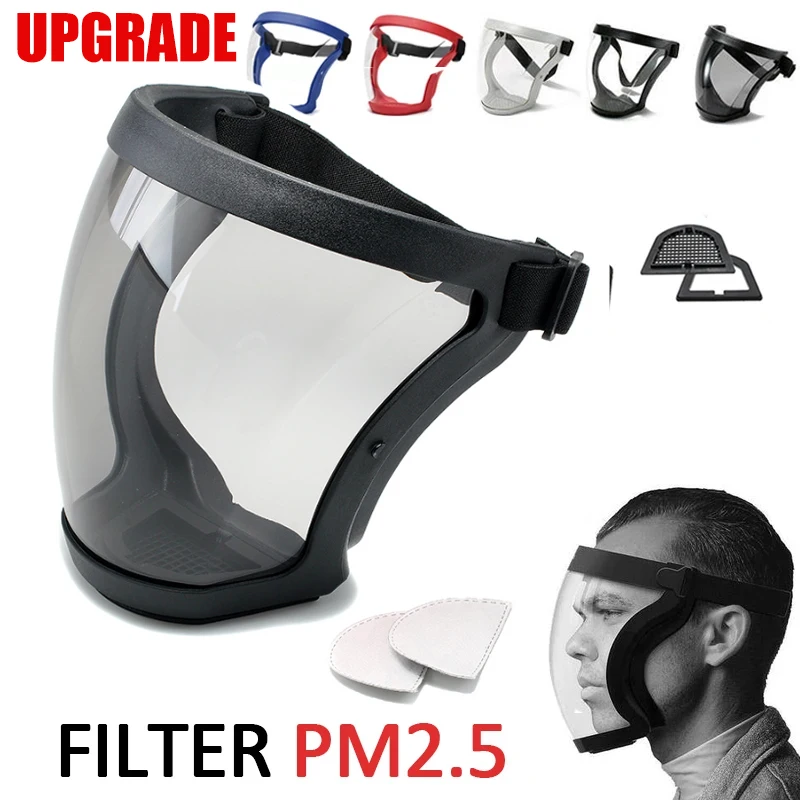 

Work Protection Mask Full Face Protector Shield Transparent Facial Protector Face Protective Screen Kitchen Accessories Gadgets