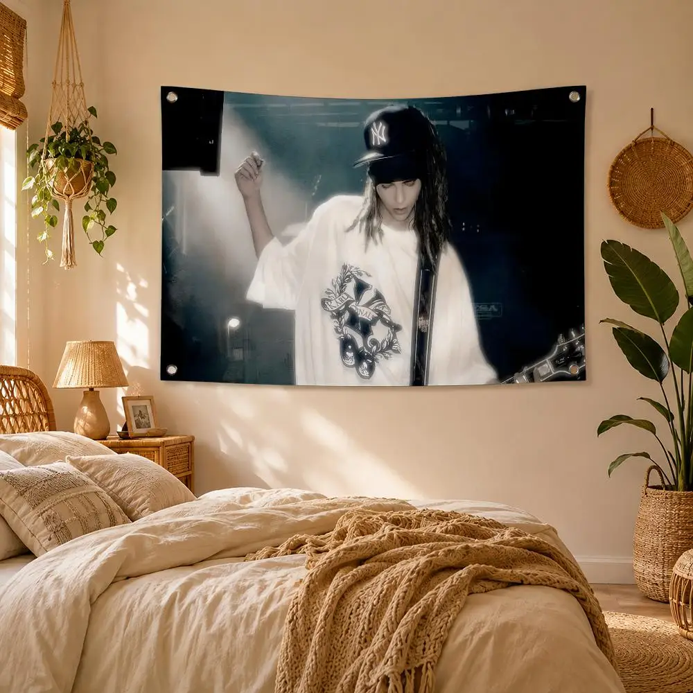 Tom Kaulitz Singer Flags Flag Soft skin-friendly Durable Tapestry Outdoor  Flaga  party Home living room bedroom Decoration