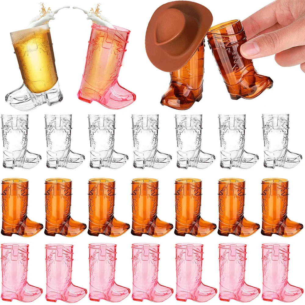 Mini Western Cowboy Boot Schnapsgläser Cowgirl Niedliche Puppe Hut Kunststoff Boot Tassen Cowboy Geburtstag Lieferungen Bachelorette Party Gefälligkeiten