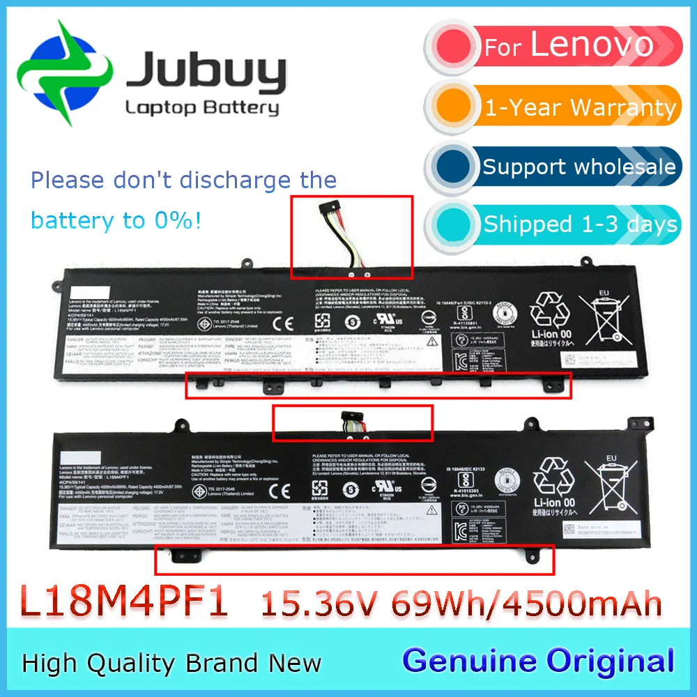 L18M4PF1 15.36V 69Wh Original Laptop Battery for Lenovo Ideapad Yoga S740 C940 15IRH 81TE L18D4PF1 SB10W67267