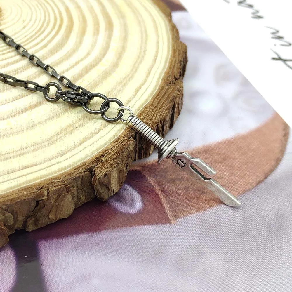 Anime Jujutsu Kaisen Fushiguro Toji Cosplay Necklace Unisex Sword Spear of Tianri Knife Pendant Choker Jewelry Accessories Gifts