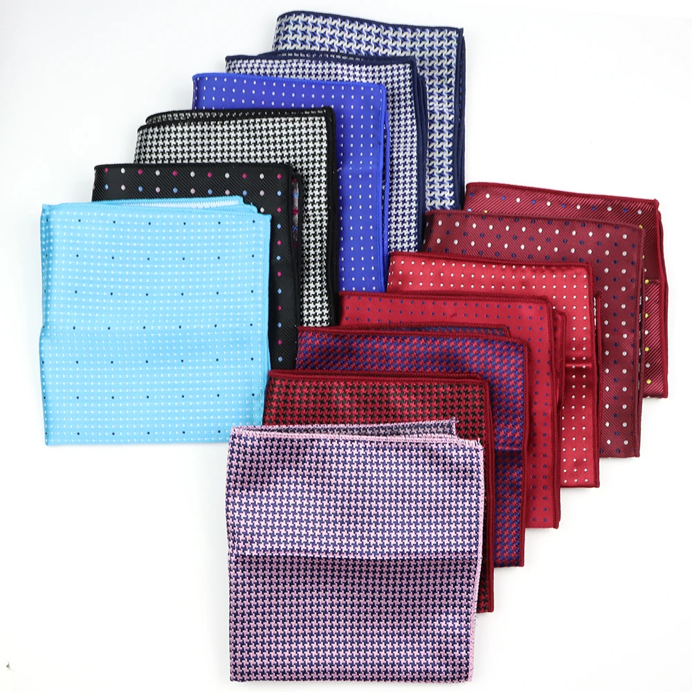 Newest style Polyester Hankies Man Polka Dot Pattern Fit Business Lover's Day Pocket Square Handkerchief For Wedding Casual Gift