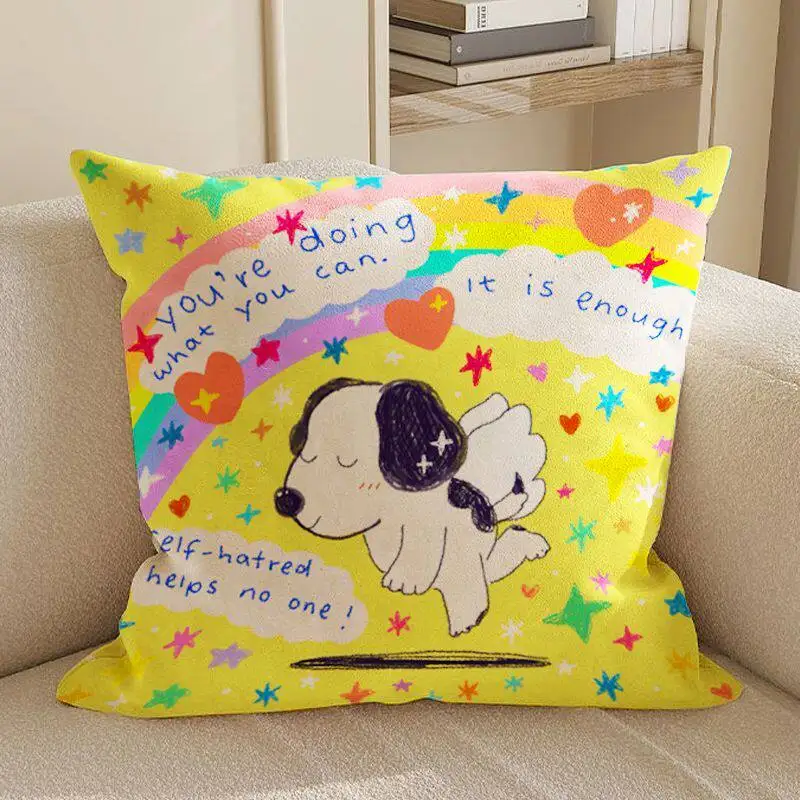 Hand-Painted Star & Animal Cute Cartoon Pillow Case Kids Bedroom Headboard Cushion Cover Sofa Home Decor