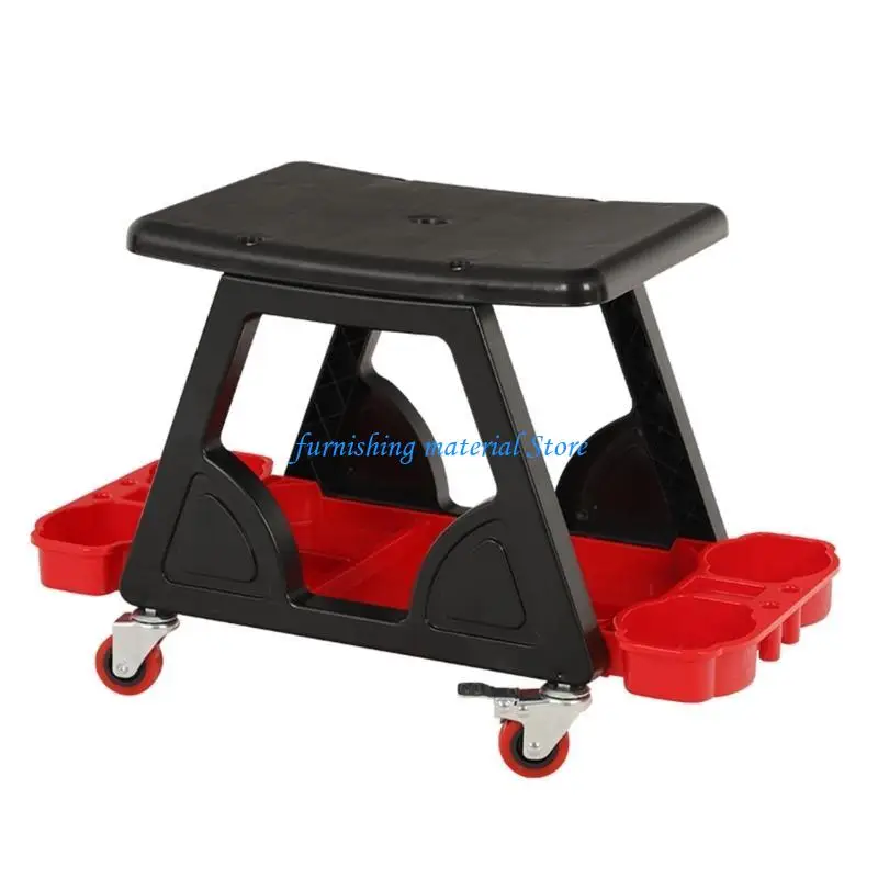 Y5GD Rolling Creepers Garage Shop Seats Rolling Garage Stool Mechanic Seats Mechanic Stool with Tray Storage