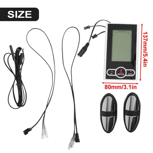 Imagen 2 del producto 1 Juego de Monitor para bicicleta estática, velocímetro, Sensor de ritmo cardíaco, Cable del Sensor de velocidad, pantalla de entrenador elíptico para bicicleta estacionaria, 137x80mm